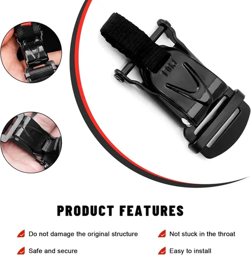Vista 3 de Sun Walker Kit de hebilla de liberación rápida para casco, bloqueo de tracción para casco de motocicleta para correa de barbilla de hasta 1 pulgada