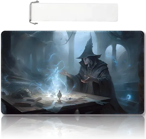 Vista 60 de DAUXID Tapete de Juego MTG Cosido Premium con Zonas y Respaldo de Goma Antideslizante, Tapete de Juego TCG para MTG y Otros Juegos de Cartas, Diseño