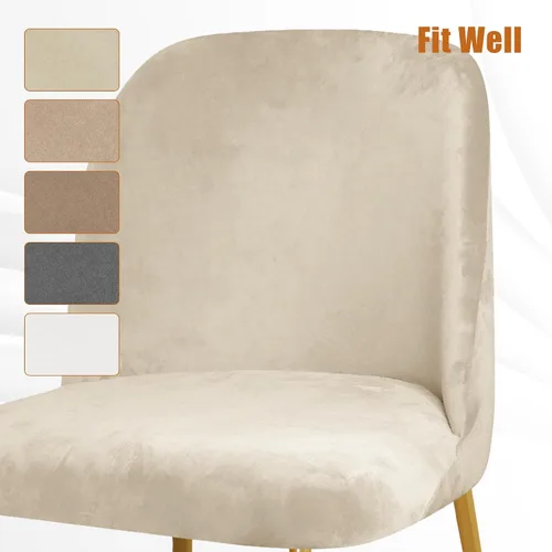 Vista 8 de Gollense Fundas de silla con respaldo curvado para comedor, fundas modernas de mediados de siglo, protector de asiento de silla semicírculo