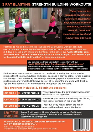 Vista 2 de Aumenta el metabolismo y el músculo Entrenamiento de fuerza para mujeres bajo impacto alto rendimiento en el hogar ejercicio de vídeo Walk STRONG 20