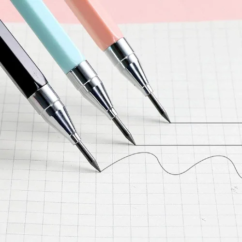 Vista 4 de 6 lápices mecánicos de 0.098 pulgadas con 36 recambios de plomo negro para estudiantes, escritura, manualidades, dibujo, arte, bocetos, hogar