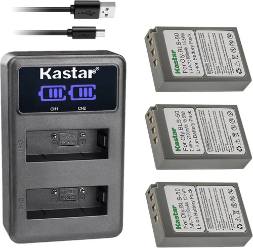 Vista 6 de Kastar BLS-50 LED2 Cargador de batería USB compatible con Olympus Pen E-P1, E-P2, E-P3, E-P7, E-PL1, E-PL1s, E-PL2, E-PL3, E-PL5, E-PL6, E-PL7