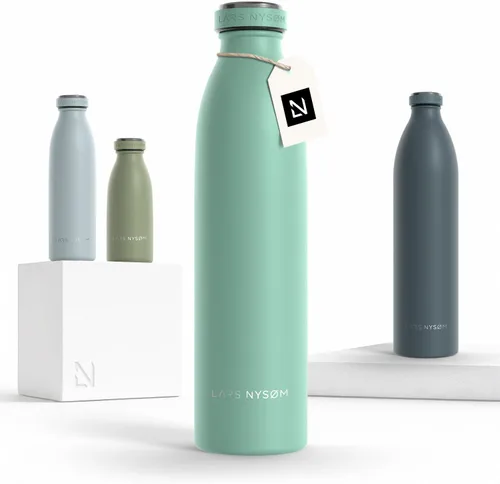 Vista 52 de LARS NYSØM Botella de agua aislada de acero inoxidable de 12 onzas, 17 onzas, 25 onzas, 34 onzas, 51 onzas, frasco térmico aislado para bebidas
