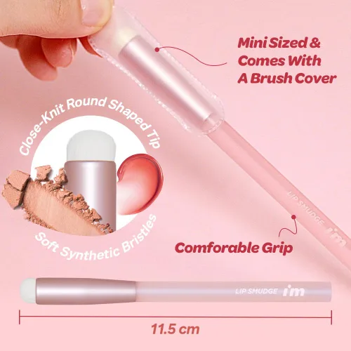 Vista 3 de I'M MEME Herramienta de maquillaje – Brocha para difuminar labios Con tapa, reutilizable, aplicador de técnicas de mezcla multiusos