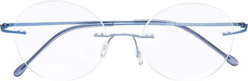 Vista 12 de CessBlu Gafas de lectura sin montura redondas para hombres y mujeres, Negro