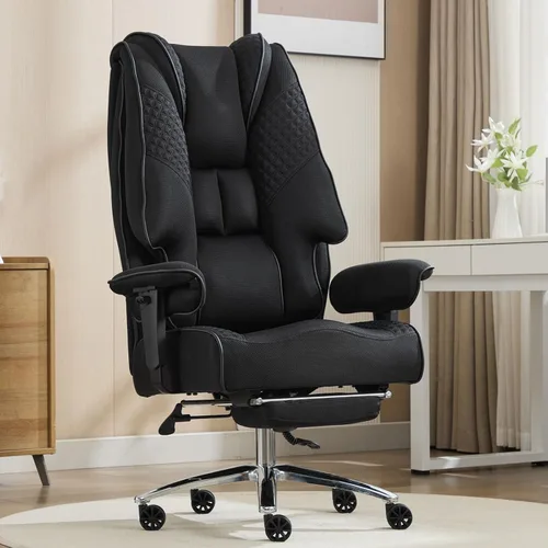 Vista 10 de EXCEBET Silla de oficina grande y alta con reposapiés, silla de oficina ejecutiva de piel sintética con respaldo alto de 400 libras, sillas