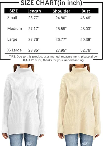 Vista 6 de LILLUSORY Suéter de cuello alto de gran tamaño para mujer 2023, suéter de punto acanalado de moda para otoño