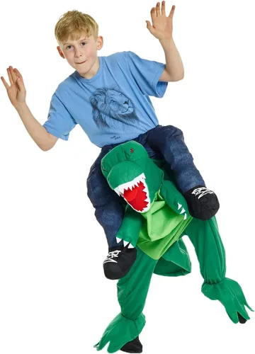 Vista 2 de Morph Disfraz infantil de dinosaurio a cuestas de T-Rex para niños, disfraz de ilusión