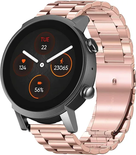 Vista 7 de Lamshaw Compatible con correas Ticwatch E3, correa de repuesto de metal de acero inoxidable compatible con Ticwatch E3 Smart Watch