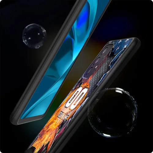 Vista 3 de Funda de goma personalizada con diseño de bandera de Estados Unidos con número de nombre para Samsung Galaxy América Fuego