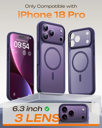 Vista 802 de TOCOL Funda magnética 3 en 1 para iPhone 15 Pro, mejorada [protección completa de cámara] con 2 protectores de pantalla, compatible con MagSafe Gris