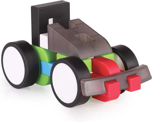 Vista 4 de Guidecraft IO Blocks - Juego de autos de carreras, vehículos educativos STEM, juguete de construcción -48 piezas