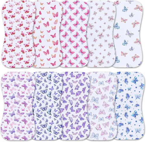 Vista 15 de Juego de 10 paños para eructar para bebés niños y niñas - Paño orgánico para eructos de bebé, toallitas para bebé, trapos para eructos, paños