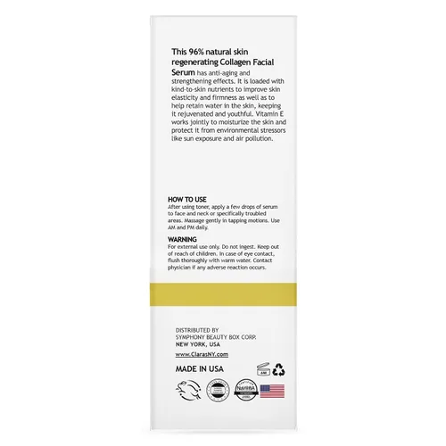 Vista 8 de CLARA'S NEW YORK Suero facial de colágeno con vitamina E – Hidratante, suaviza e ilumina la piel – 1 onza líquida – Fabricado en Estados Unidos
