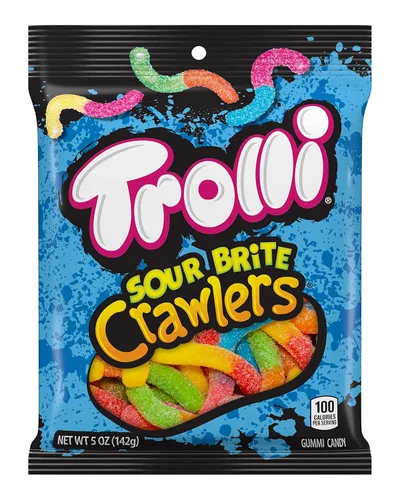 Vista 16 de Trolli - Sour Brite Crawlers, sabor Very Berry, 5 onzas. Gusanos de goma agrios muy bayas, bolsa de clavijas, aperitivos, compartir, sobre