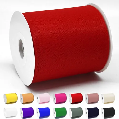 Vista 55 de Rollos de tela de tul verde ácido de 6 pulgadas por 100 yardas (300 pies) Cinta de tul para tutú, falda, envoltorio de regalo, decoración de boda