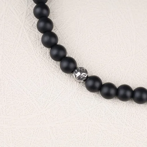 Vista 5 de GAVU Pulsera de cristal con cuentas de piedra Fleur De Lis