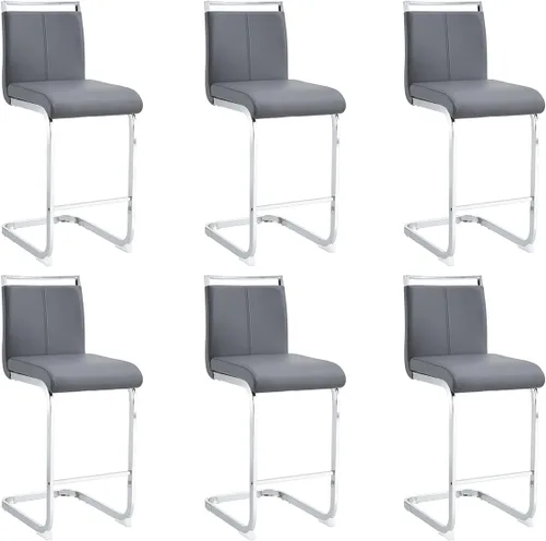 Vista 28 de gopop Juego de 2 taburetes de bar de altura de mostrador con respaldo, taburetes de cocina de cuero sintético negro con patas de metal recubierto