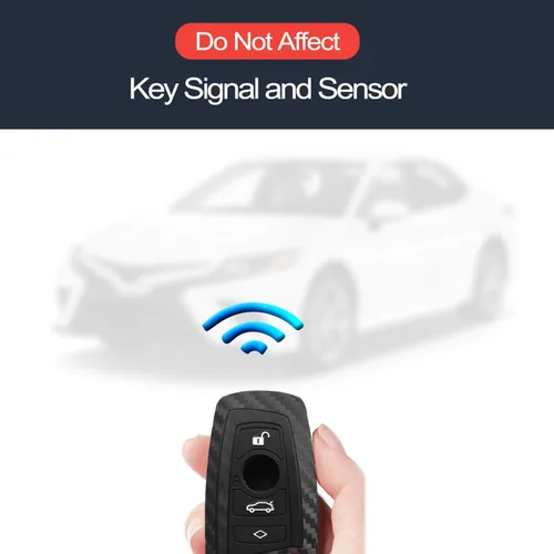 Vista 5 de 2 piezas Compatible con BMW X4 X5 X1 X3 X6 3 5 7 Series M1 M2 M3 M5 335 328 535 650 740 F05 F10 F20 F30 Funda para llavero con aspecto de fibra