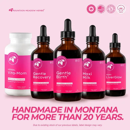 Vista 6 de Mountain Meadow Herbs Gentle Birth for Birth Prep / Preparación del parto, extracto de hierbas líquido de acción rápida para apoyo al parto - 4oz