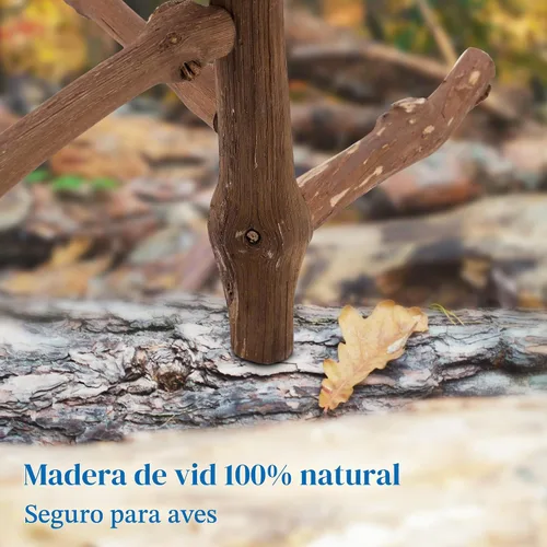 Vista 3 de CozyCabin Soporte de perca natural para pájaros para jaula, colgante de múltiples ramas de vid, perca de loro, jaula de pájaros, juguetes