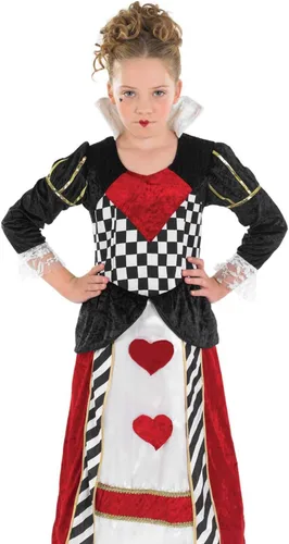 Vista 2 de Fun Shack Queen of Hearts Costume for Girls, Queen Costume for Girls, Queen of Hearts Girls Costume, Queen Kids Costume