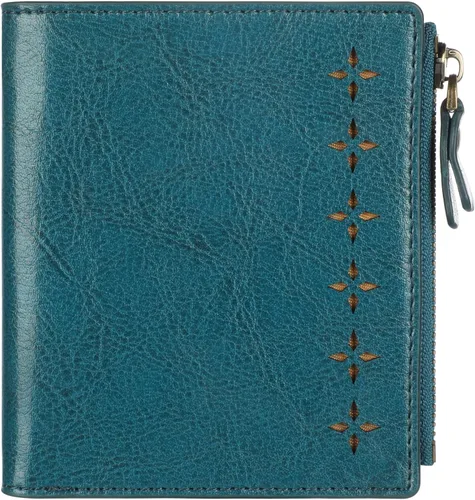 Vista 26 de Lavemi Carteras ultrafinas de cuero compacto para mujeres y niñas, con bloqueo RFID, tarjetero para tarjetas de crédito para mujeres 1-púrpura