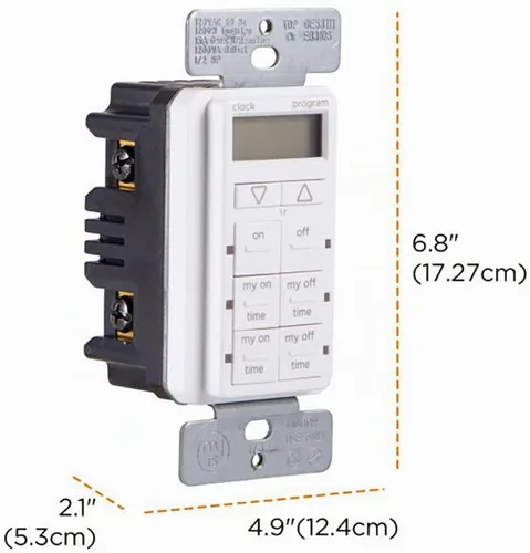 Vista 3 de myTouchSmart Temporizador digital de pared, 4 botones programables de encendido/apagado, 2 botones de encendido/apagado fáciles, ciclos diarios