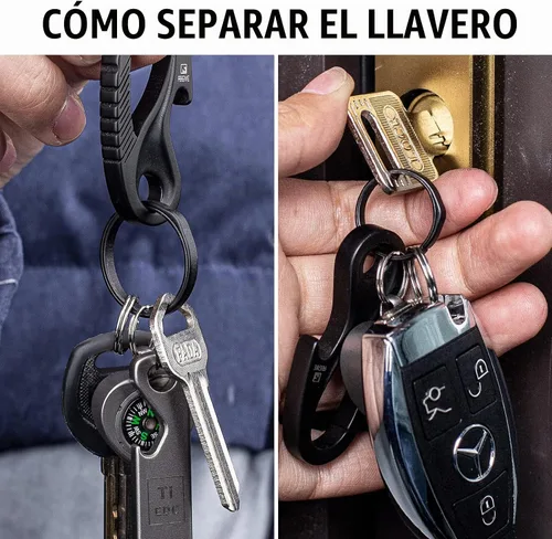 Vista 7 de TISUR Llaveros de titanio, anillos de llavero resistentes
