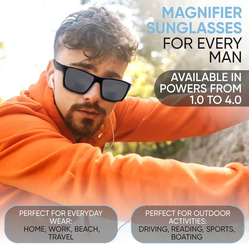 Vista 4 de Yogo Vision Bifocal Reading Sunglasses for Men Women Sports Wrap Around Reader Glasses