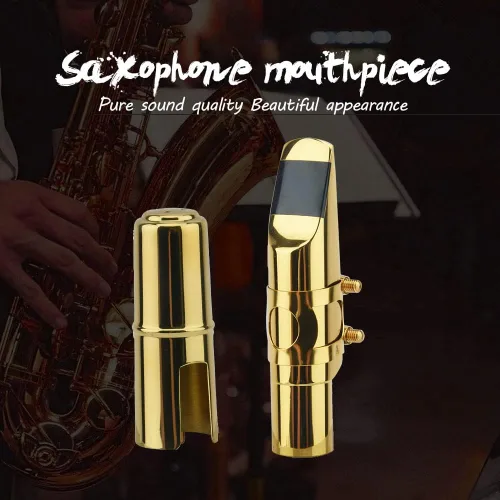 Vista 9 de Boquilla de saxofón alto con tapa y ligaduras, boquillas de saxofón alto Eb de metal de latón para profesionales y principiantes de saxofón