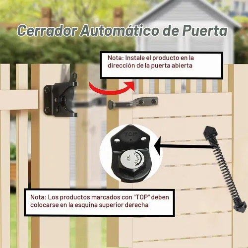 Vista 4 de Muelle de puerta de 11 pulgadas, cierre automático ajustable, negro