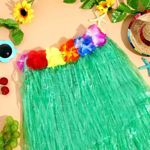 Vista 4 de 24 faldas de hierba hawaiana de 24 pulgadas, falda hula para mujer, disfraz de Luau, recuerdos de fiesta hawaiana