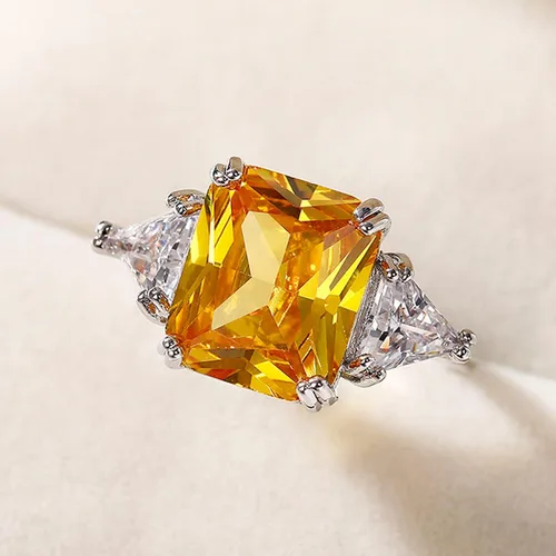 Vista 3 de Psiroy Anillo de plata de ley 925 para mujer con relleno de turmalina de 3 ct
