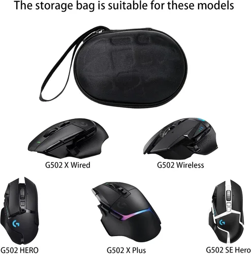 Vista 2 de co2CREA Funda rígida compatible con el mouse Logitech G502 X Plus Lightspeed para juegos / G502 Hero High Performance Special Edition/Logitech G309