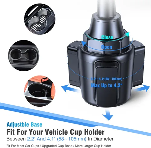 Vista 2 de Miracase Soporte para Portavasos de Auto con Cuello de Cisne Ajustable - Soporte Universal para Celular en Coche para iPhone, Samsung, Google