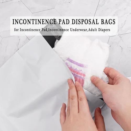 Vista 5 de Bolsas de eliminación de pañales para adultos, 9.84 x 13.78 pulgadas, bolsas desechables opacas para ropa interior de incontinencia y pañales