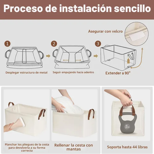 Vista 4 de CHICVITA - Contenedores de almacenamiento para estantes, contenedores de armario para organización, cestas de almacenamiento plegables para toallas