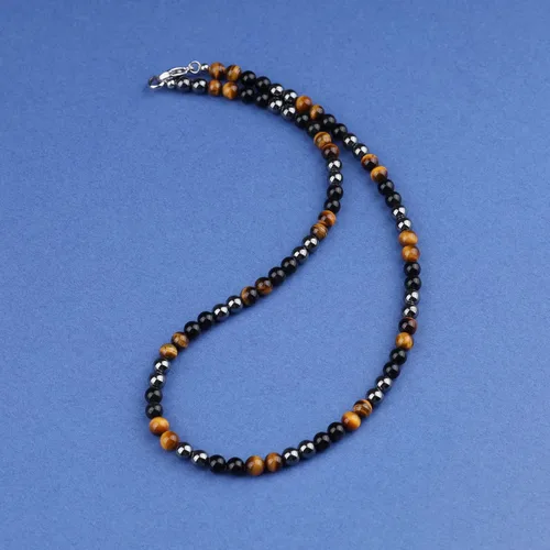 Vista 3 de GAVU Collar de cristal con cuentas de piedras preciosas para hombre