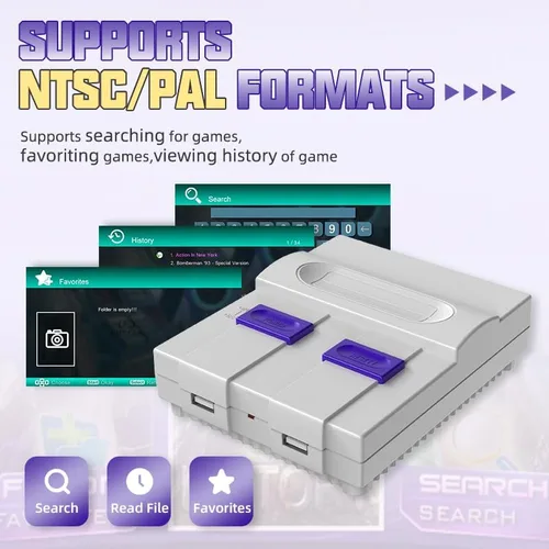 Vista 6 de Consola de videojuegos de 16 bits Super Máquina de Juegos con 5000 juegos clásicos incorporados Soporte HDMI 4K TV Plug Play Sistema de consola