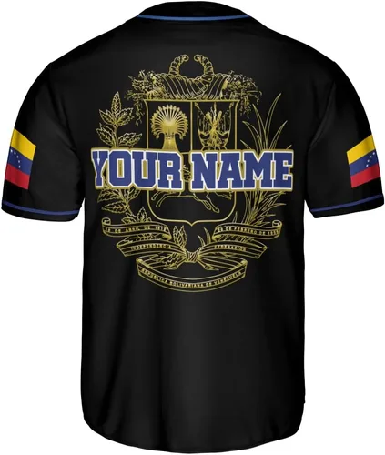 Vista 3 de Camiseta de béisbol de Venezuela con nombre personalizado, camiseta de Venezuela para hombres y mujeres, camiseta de béisbol unisex S-5XL