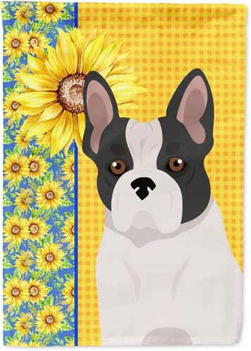 Vista 331 de Caroline's Treasures WDK5313GF Bandera de jardín con diseño de girasoles de verano, color negro y tostado, Airedale Terrier para buzón, bandera
