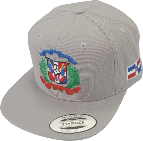 Vista 13 de Escudo bordado de República Dominicana y tapa trasera a presión de bandera Negro