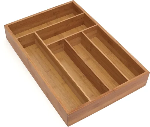 Vista 7 de Lipper International - Bandeja de bambú para cubiertos (10.25 x 14.0 pulgadas)