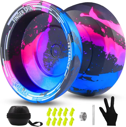 Vista 10 de FETESNICE Yoyo profesional de mariposa Y26 - Yoyo giratorio de dedo de doble modo receptivo/no responde, para niños, adultos y jugadores