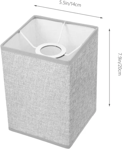 Vista 3 de DOITOOL Pantalla rectangular de lino, pantalla de tela de repuesto, pantalla de lámpara de araña, pantalla colgante, pantalla de tambor, cubierta