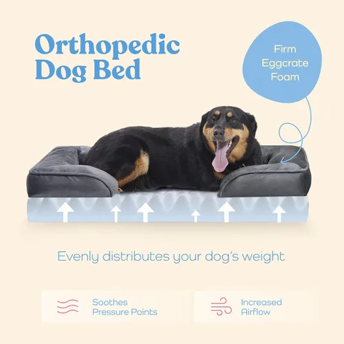 Vista 3 de Sofá cama ortopédica para perros – Camas ultra cómodas para perros grandes – Cama transpirable e impermeable para mascotas – Sofá cama de espuma