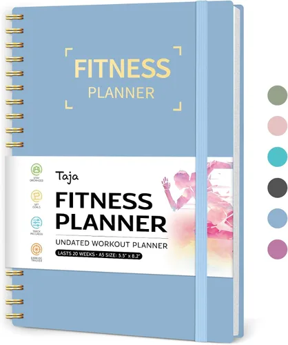 Vista 8 de Diario de entrenamiento físico para mujeres y hombres, tamaño A5 (5.5 x 8.2 pulgadas), planificador de registro de entrenamiento para rastrear