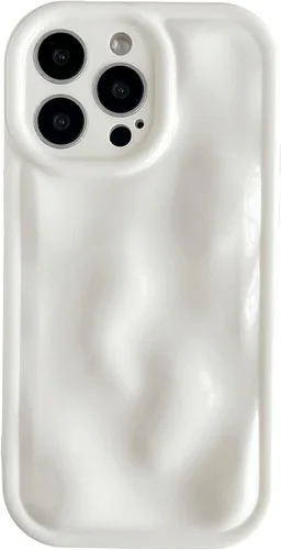 Vista 15 de Caseative para iPhone 14 Pro Max, Funda de Plástico Blando con Cubierta de Cromo Ondulado de Burbuja de Meteorito (Negro) Water Ripple Wave