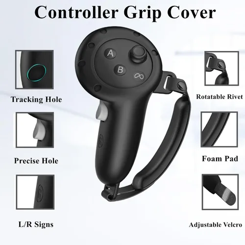 Vista 4 de Silicone Cover Compatible with MetaOculus Quest 3 Accessories, VR Silicone Face Cover, VR Shell Cover,Touch Controller Grip Case,Camera Lens